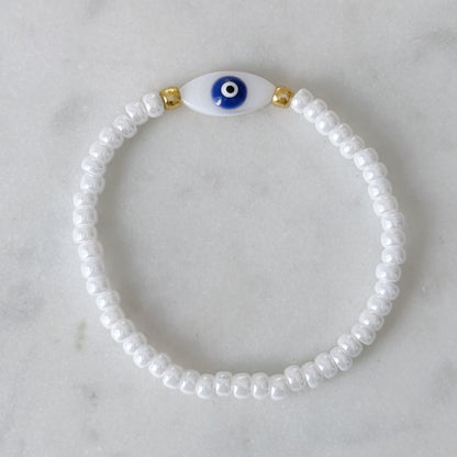 Shell Evil Eye beaded bracelet