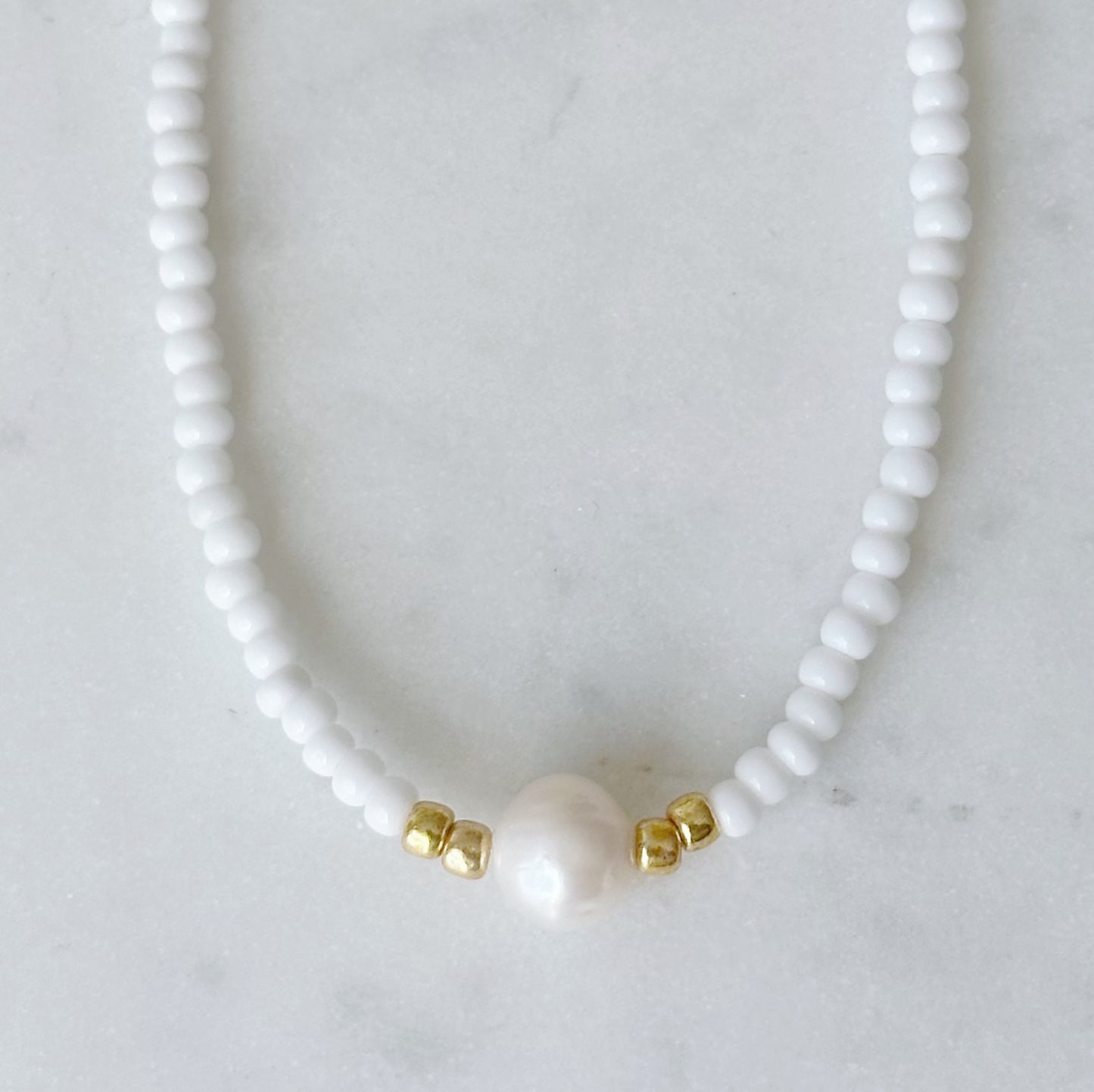 Freshwater pearl beaded necklace