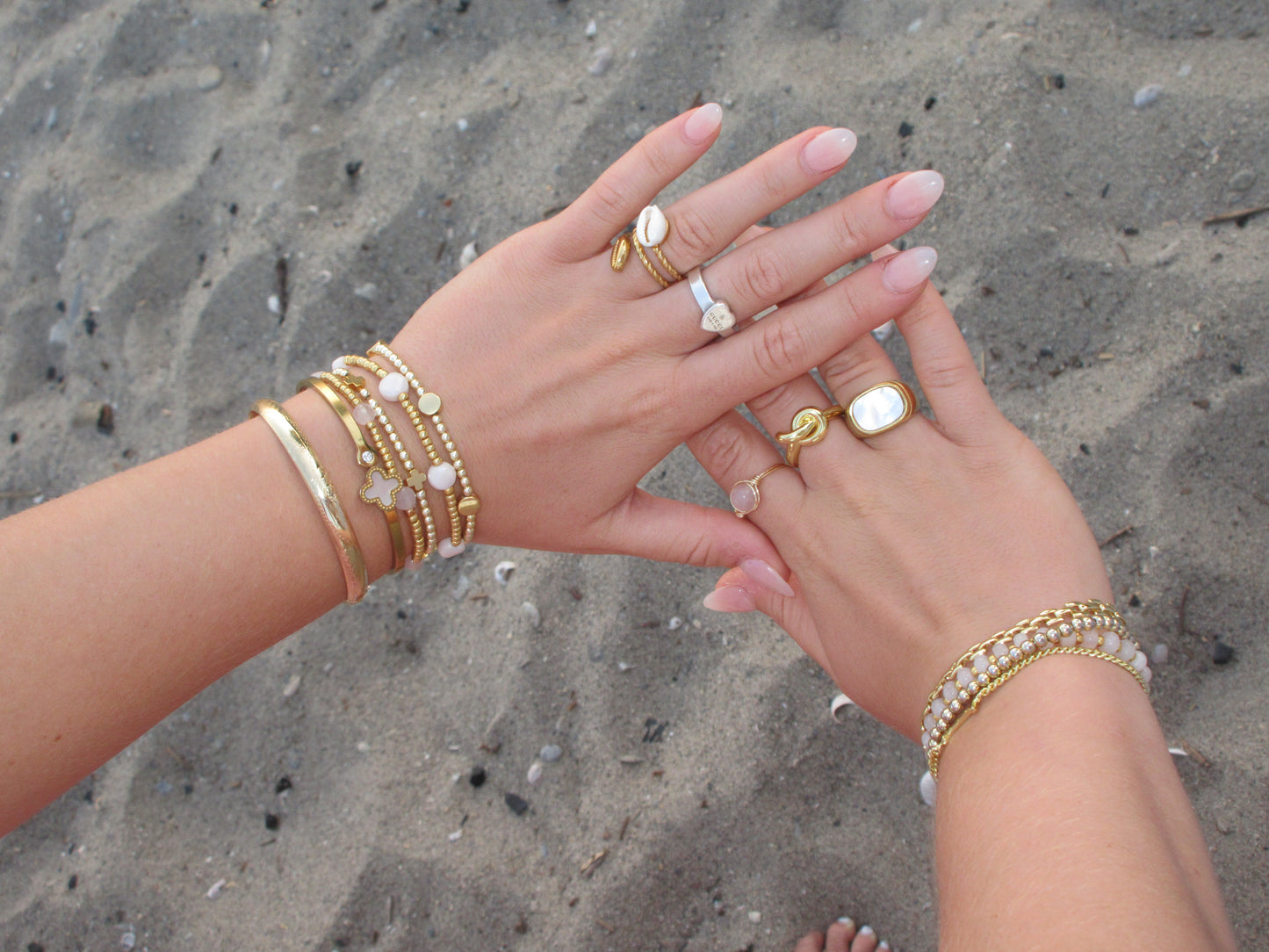 Chunky Gold Mother of Pearl Ring