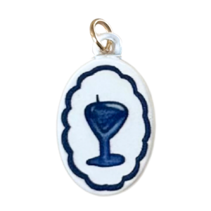 Navy Blue Clay Martini Pendant