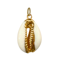 Gold Natural Cowrie Shell Pendant