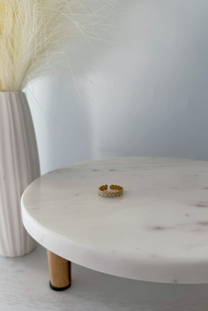 Dainty Pearl Heart Ring