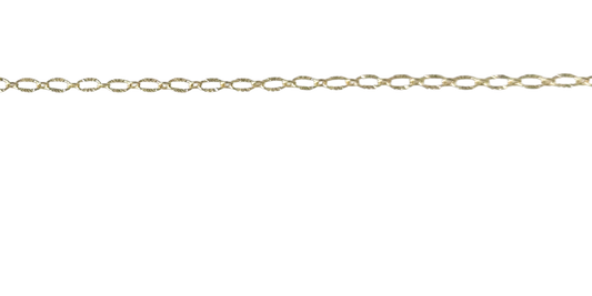 Dainty Gold Textured Oval Paperclip Chain