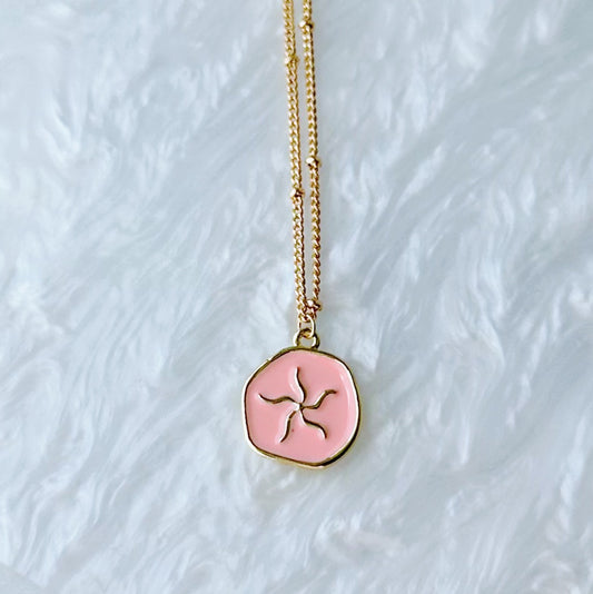 Pink starfish pendant necklace