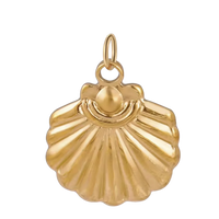 Large Gold Clamshell Pendant