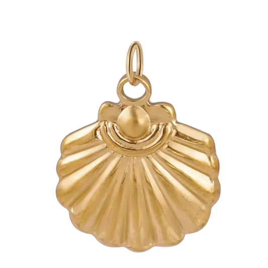 Large Gold Clamshell Pendant
