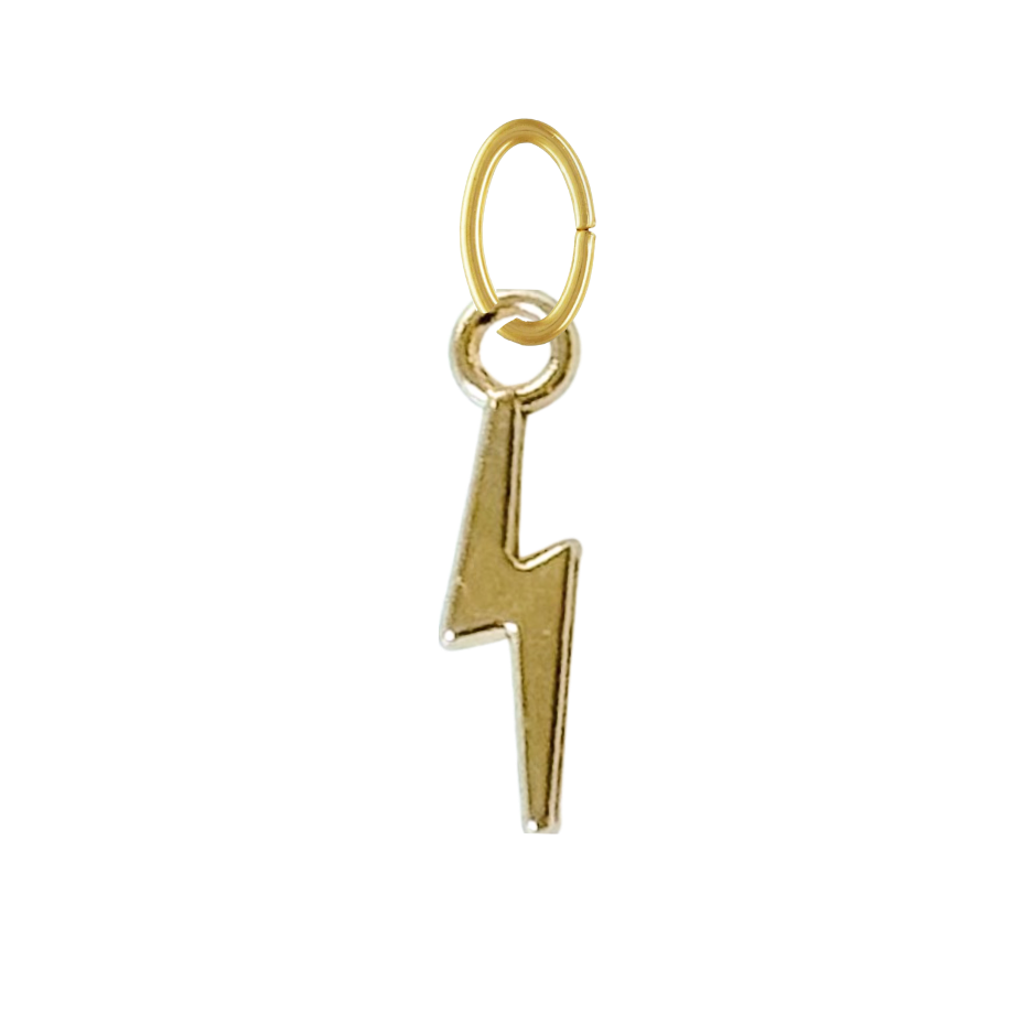 Tiny Gold Lightning Bolt Charm