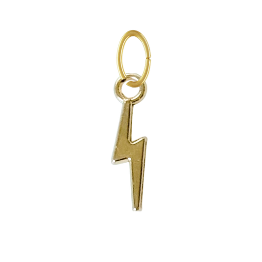 Tiny Gold Lightning Bolt Charm