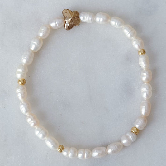 Pearl butterfly bracelet