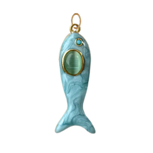Large Turquoise Fish Pendant