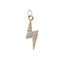 Dainty Gold CZ Gem Lightning Bolt