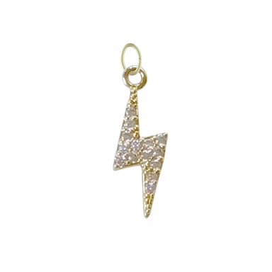 Dainty Gold CZ Gem Lightning Bolt