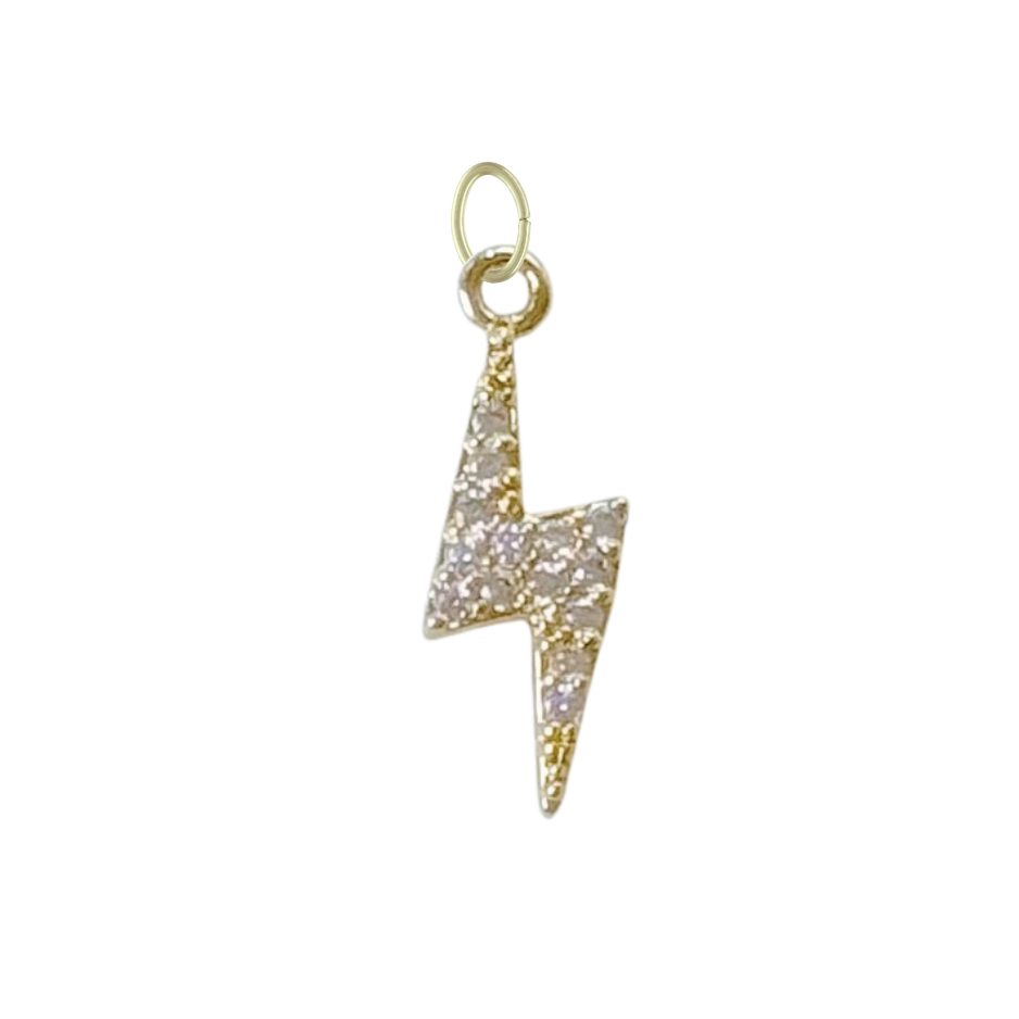 Dainty Gold CZ Gem Lightning Bolt