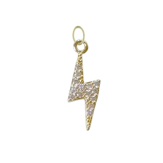 Dainty Gold CZ Gem Lightning Bolt