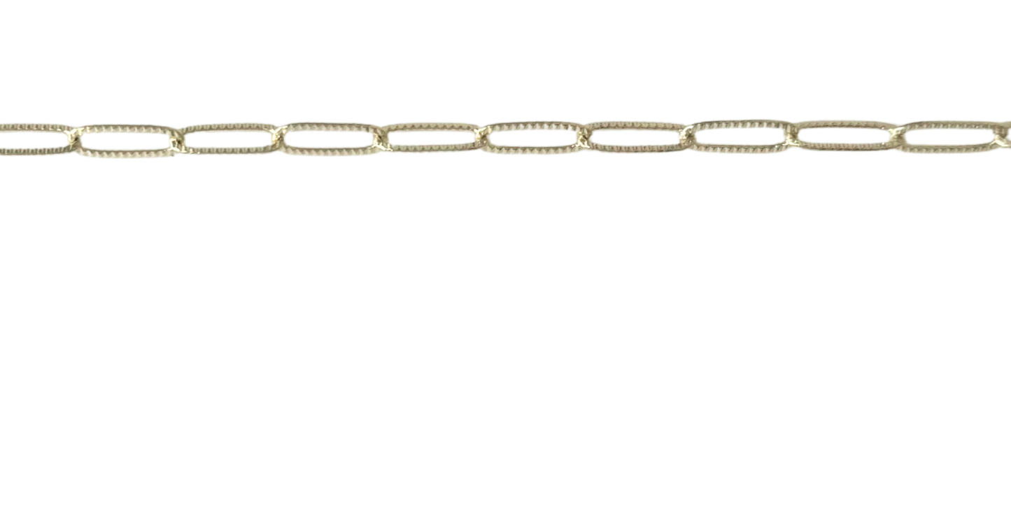 Large Textured Yellow Gold Paperclip Chain