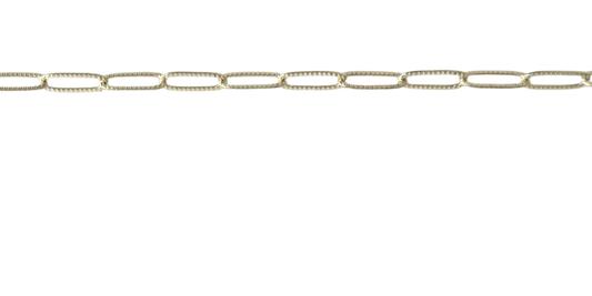 Large Textured Yellow Gold Paperclip Chain