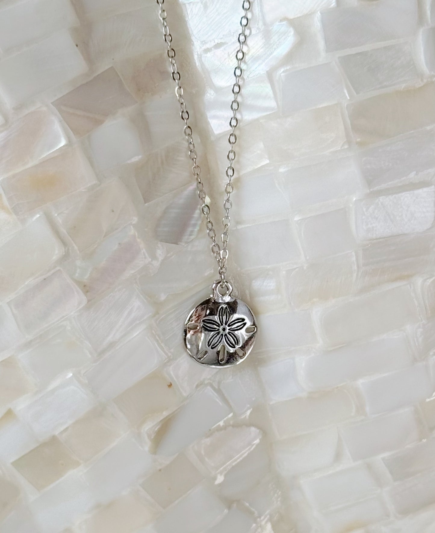 Silver Sand Dollar Necklace