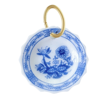 Blue Floral China Plate Pendant