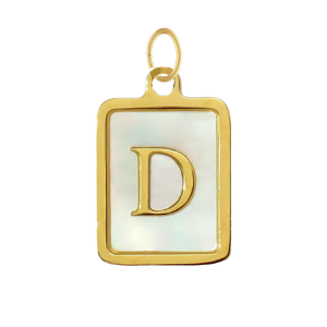 Mother of Pearl Square Initial Charm
