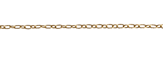 Antique Gold Textured Circular Paperclip Chain