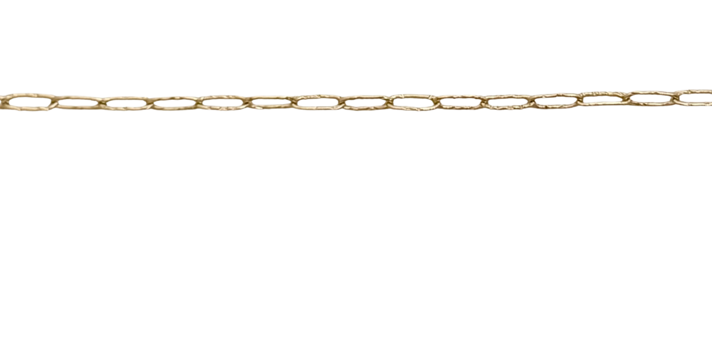 Gold Hammered Paperclip Chain