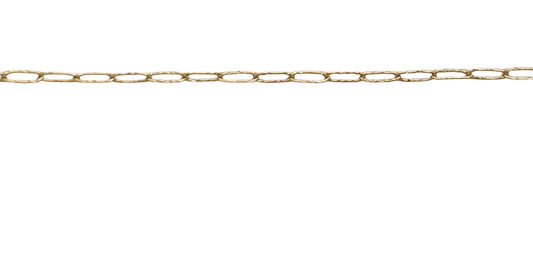 Gold Hammered Paperclip Chain