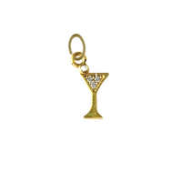 Tiny Gold CZ Gem Martini Glass Charm
