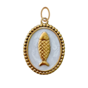 Pearl White Fish Pendant