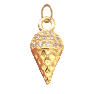Dainty CZ Gem Ice Cream Cone Charm