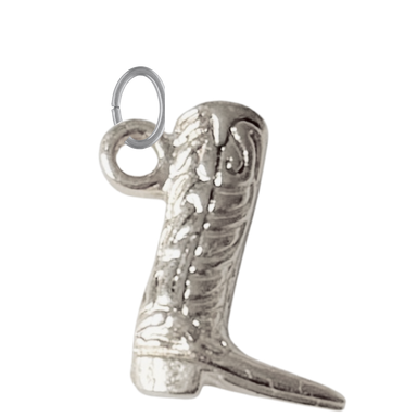 Large Silver Cowgirl Boot Charm