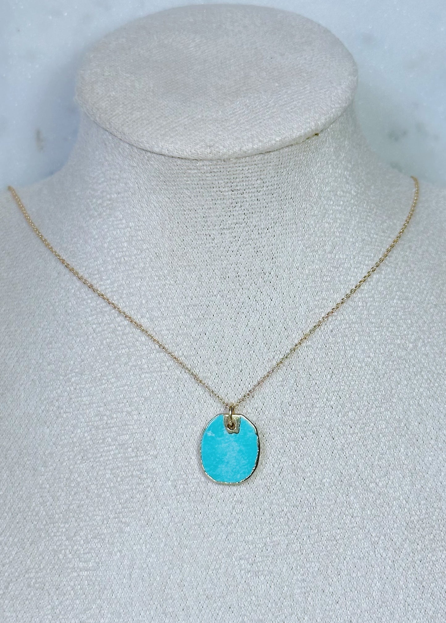 Turquoise tag necklace