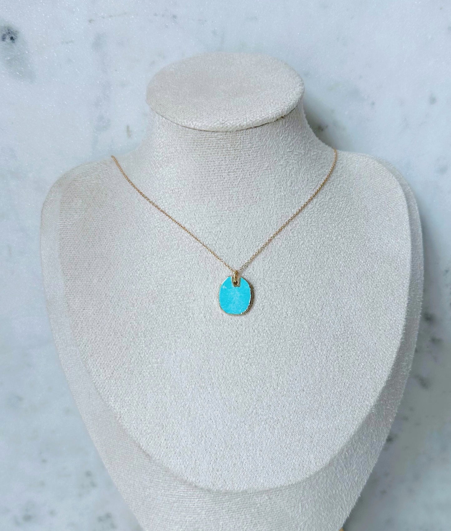 Turquoise tag necklace