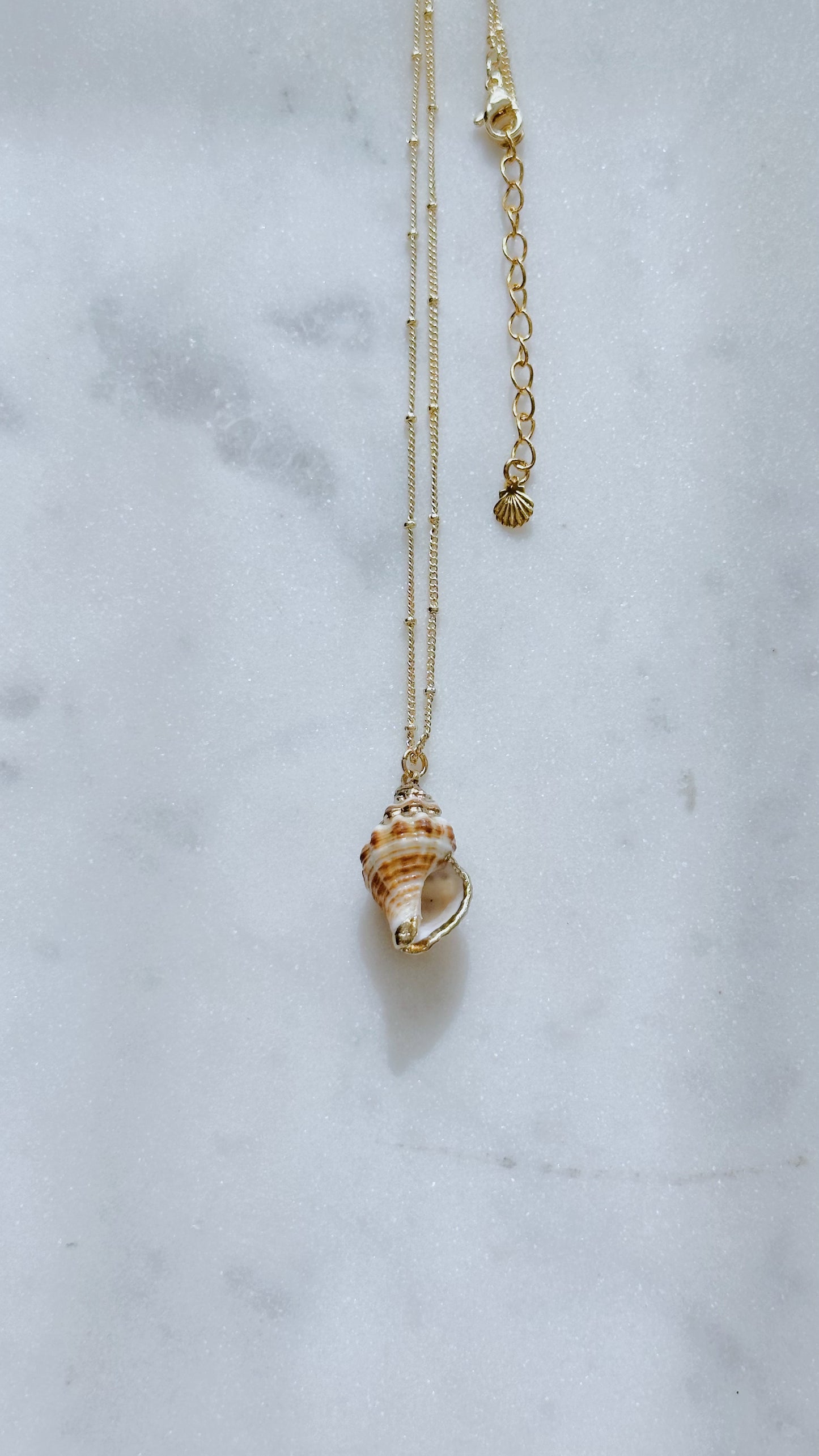 Gold seashell necklaces