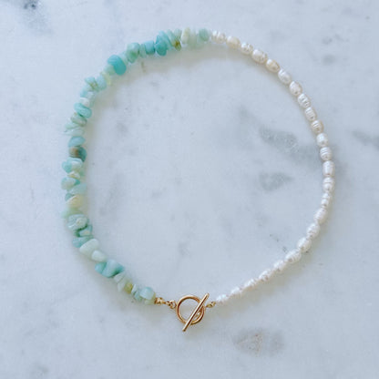 Bora Bora turquoise and pearl necklace