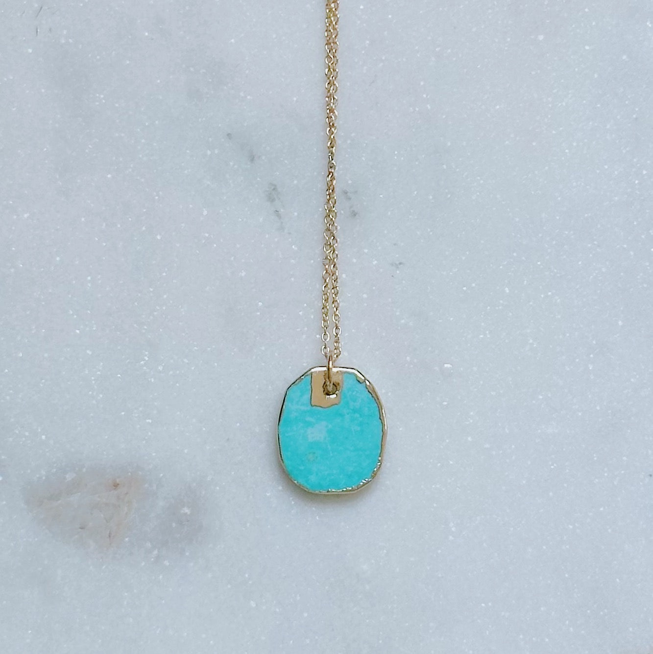 Turquoise tag necklace