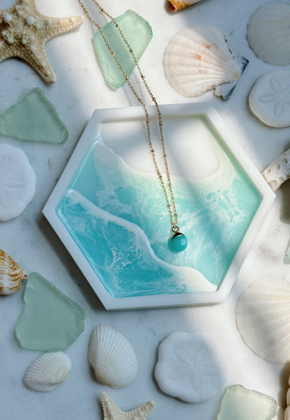 Turquoise nugget gemstone necklace