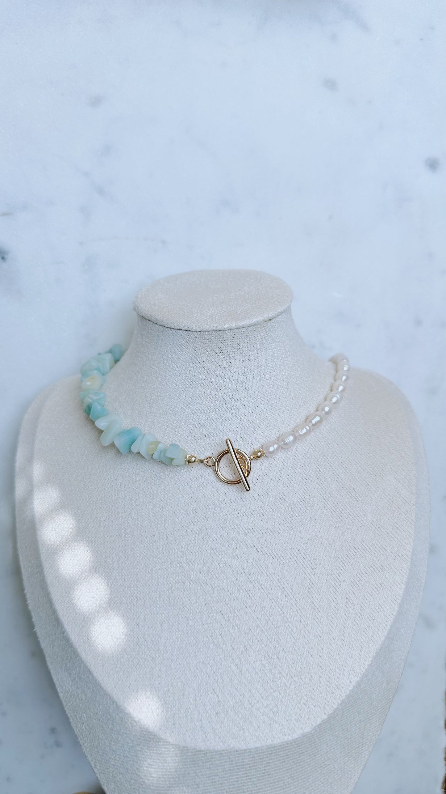 Bora Bora turquoise and pearl necklace