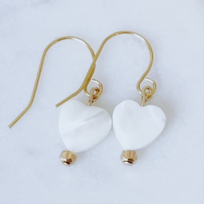 Shell Heart dangle earrings