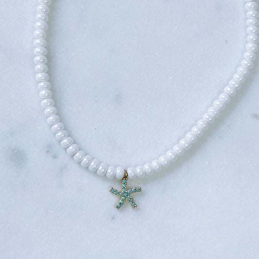 Starfish beaded anklet