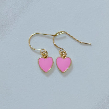 Dainty heart charm earrings