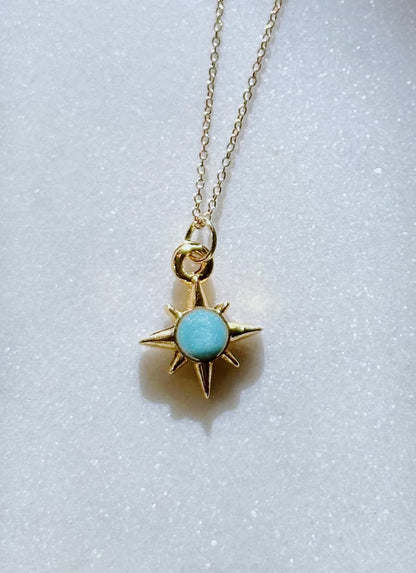 North star gold necklace