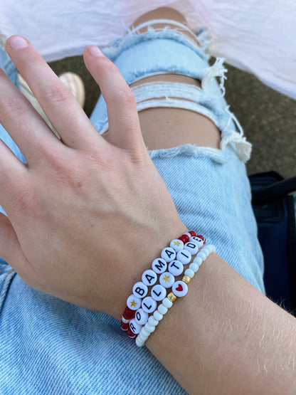 U of Alabama beaded bracelets