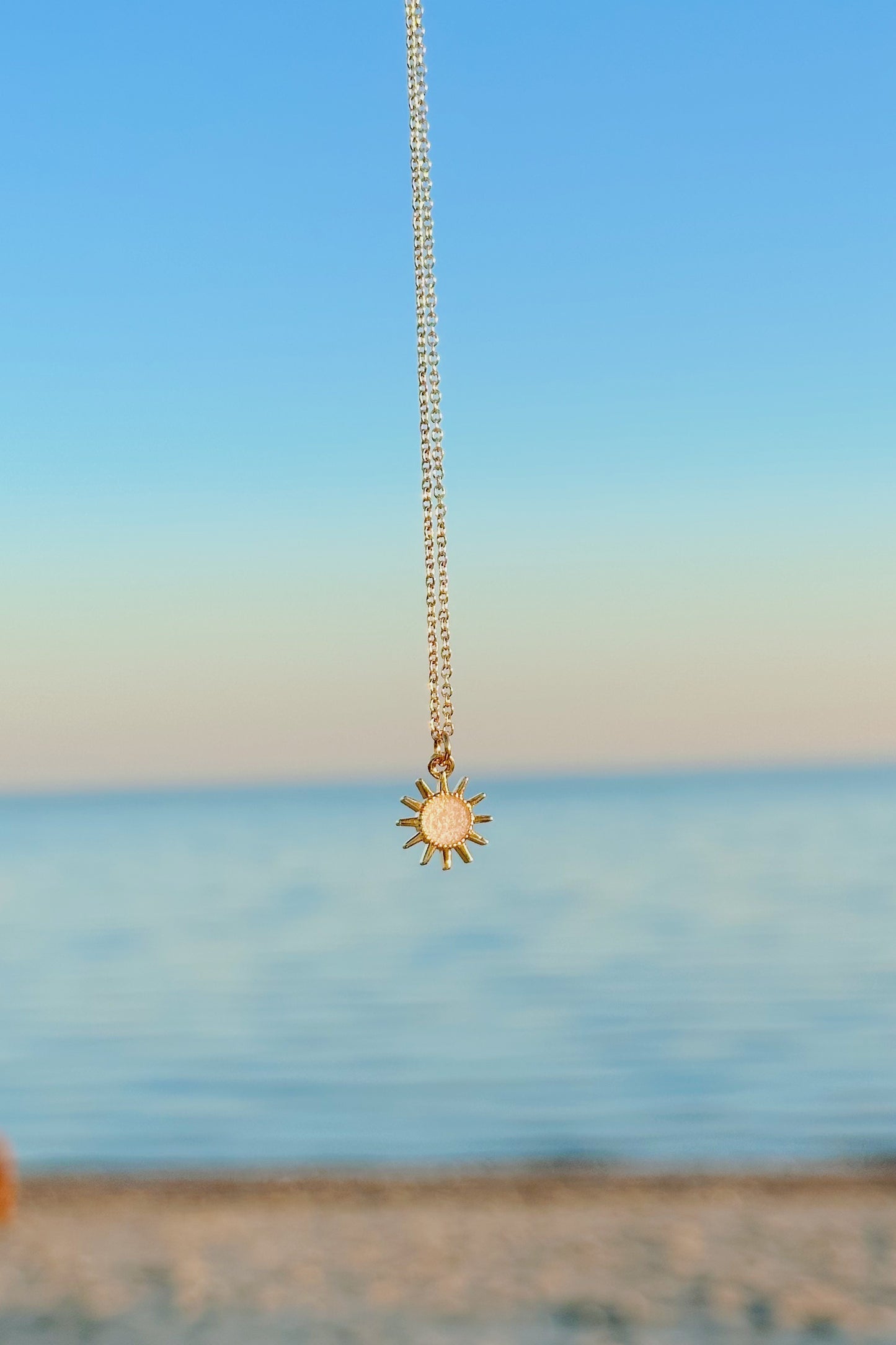 Dainty golden sun necklace