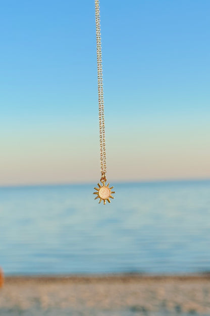 Dainty golden sun necklace