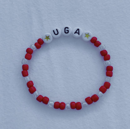 U of Georgia beaded bracelet