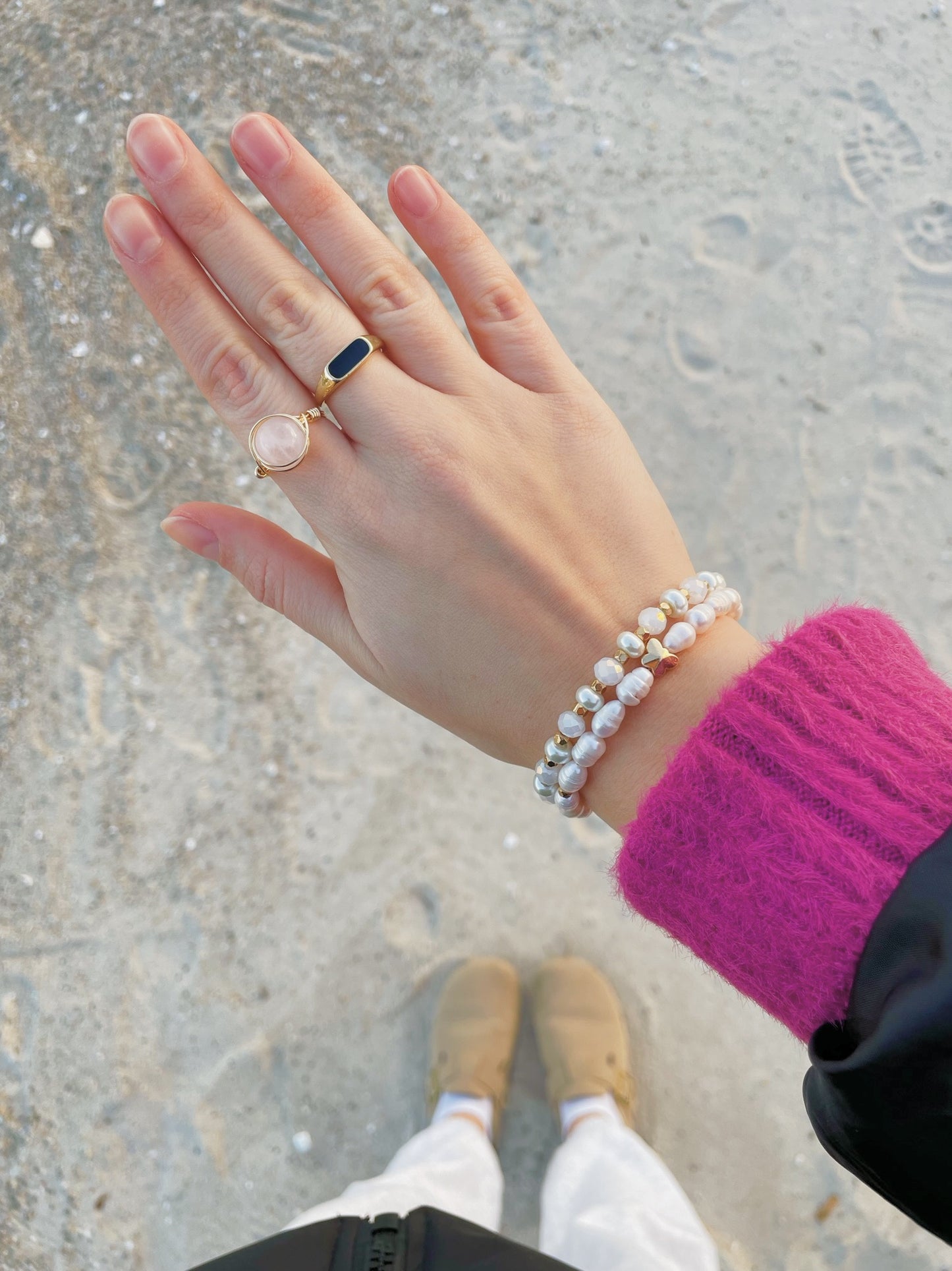 Pearl butterfly bracelet