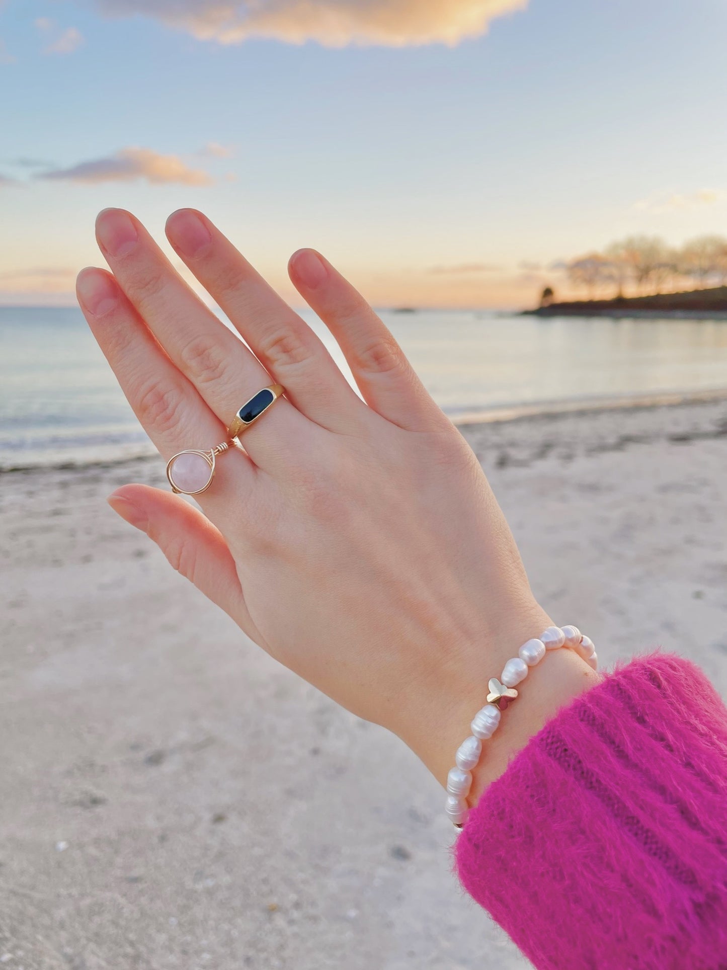 Pearl butterfly bracelet