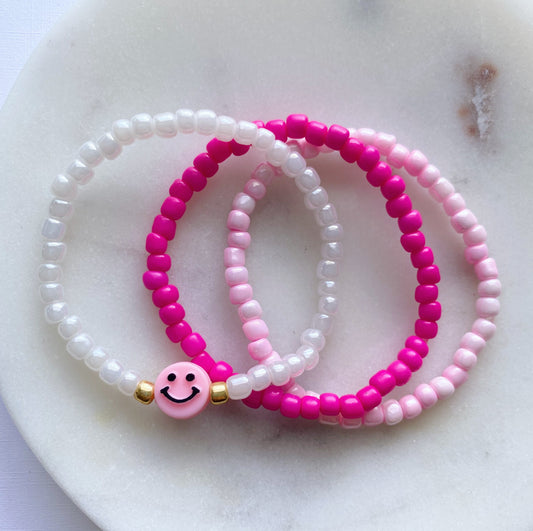 Pink paradise bracelet stack