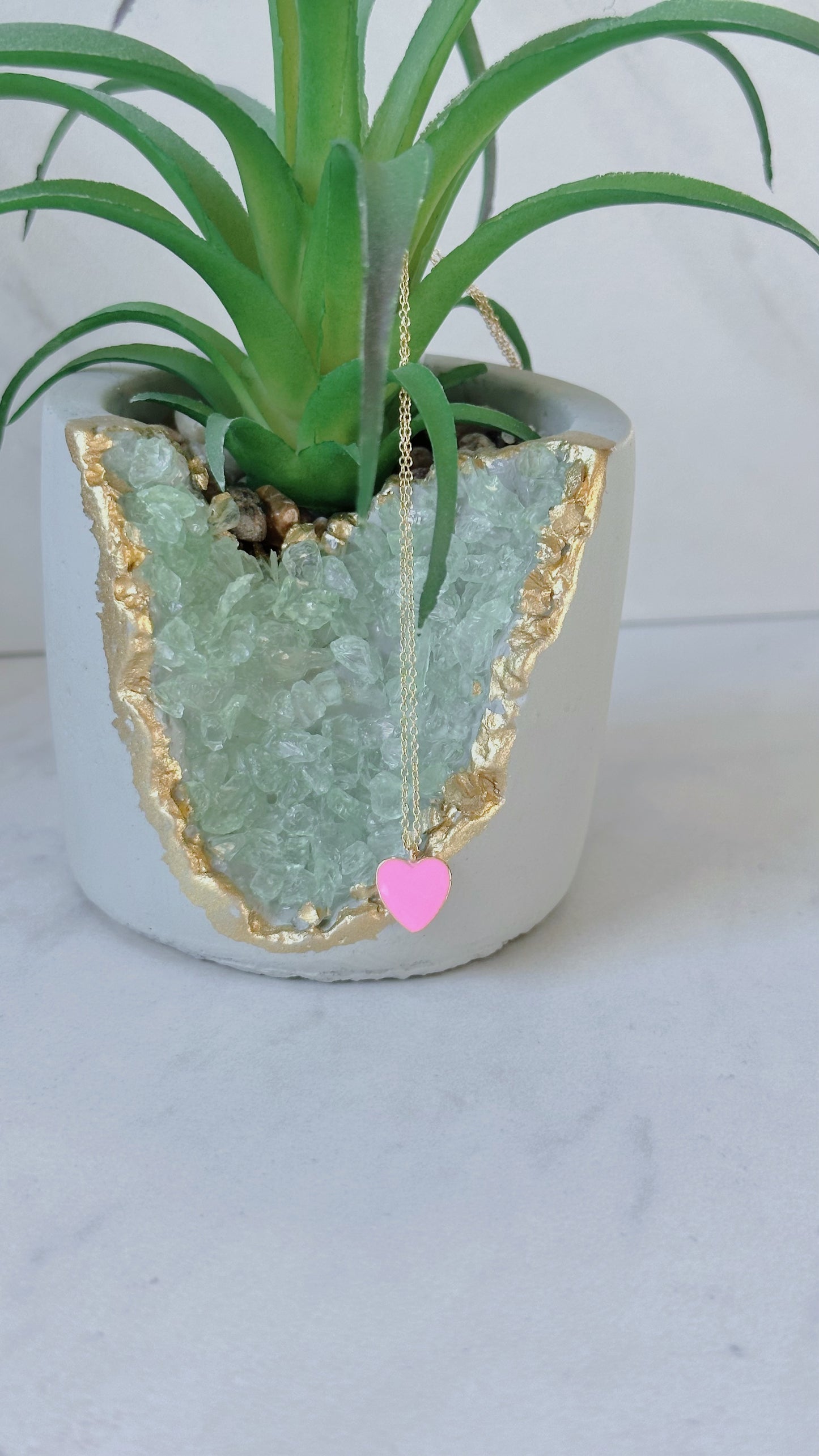 Dainty heart charm necklace