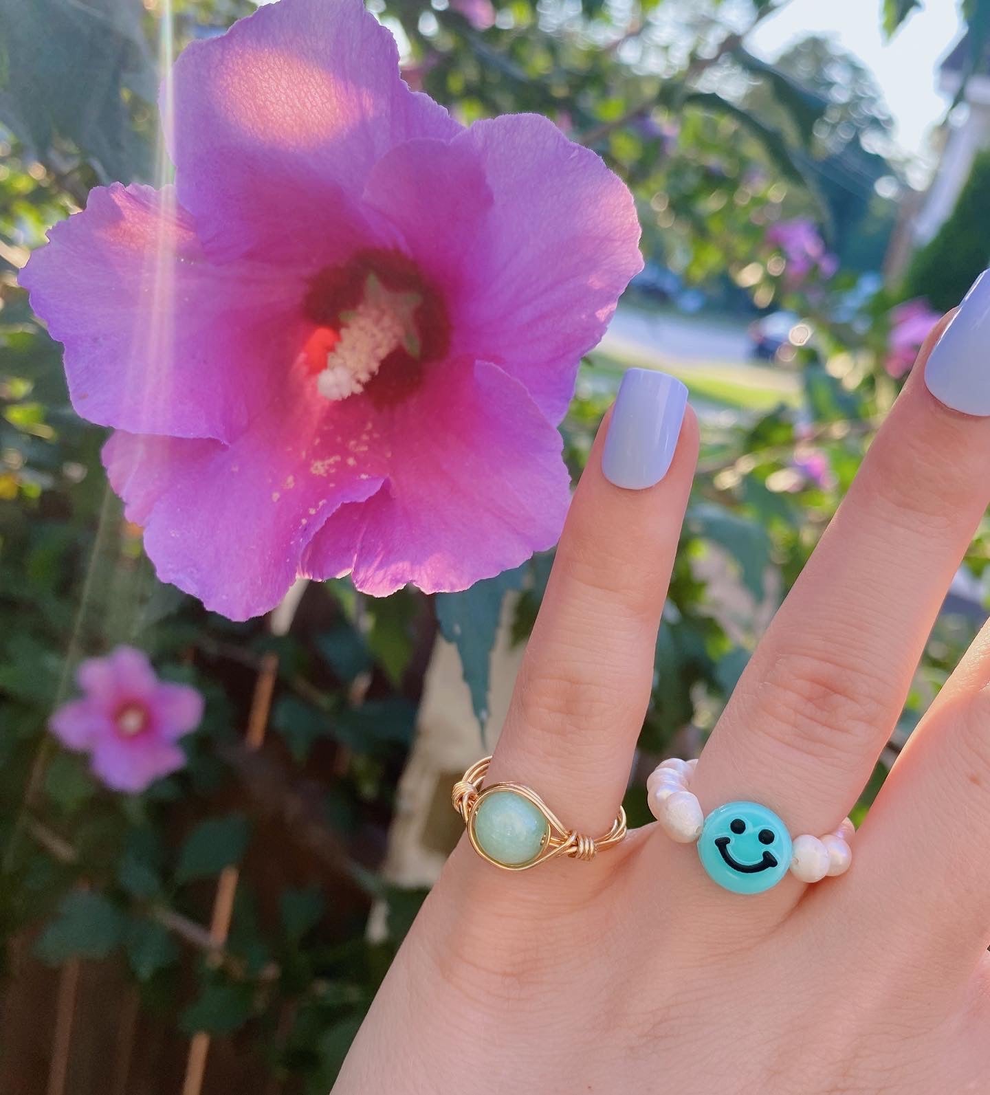 Mint quartzite wire wrapped ring